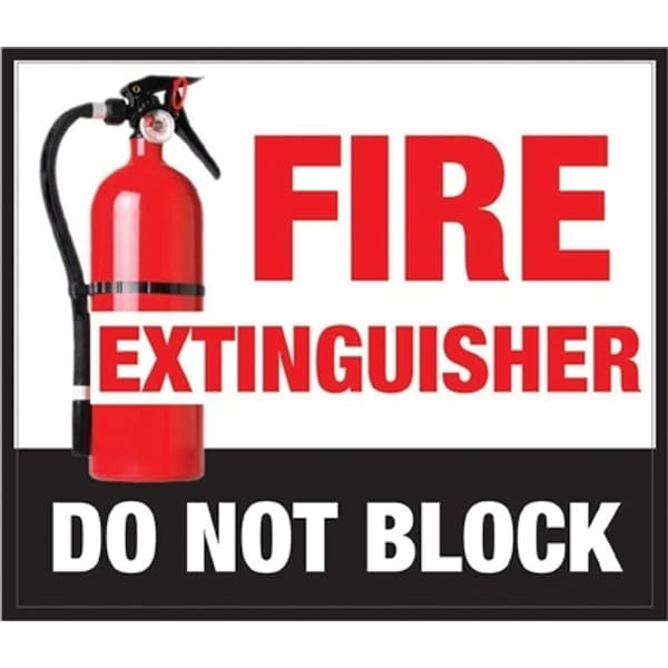 Fire Extinguisher - Do Not Block 16in Diameter Non Slip Floor Sign
